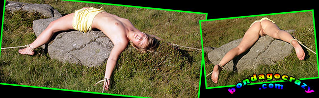 naked females in nude outdoor bondage - BondageCrazy.com